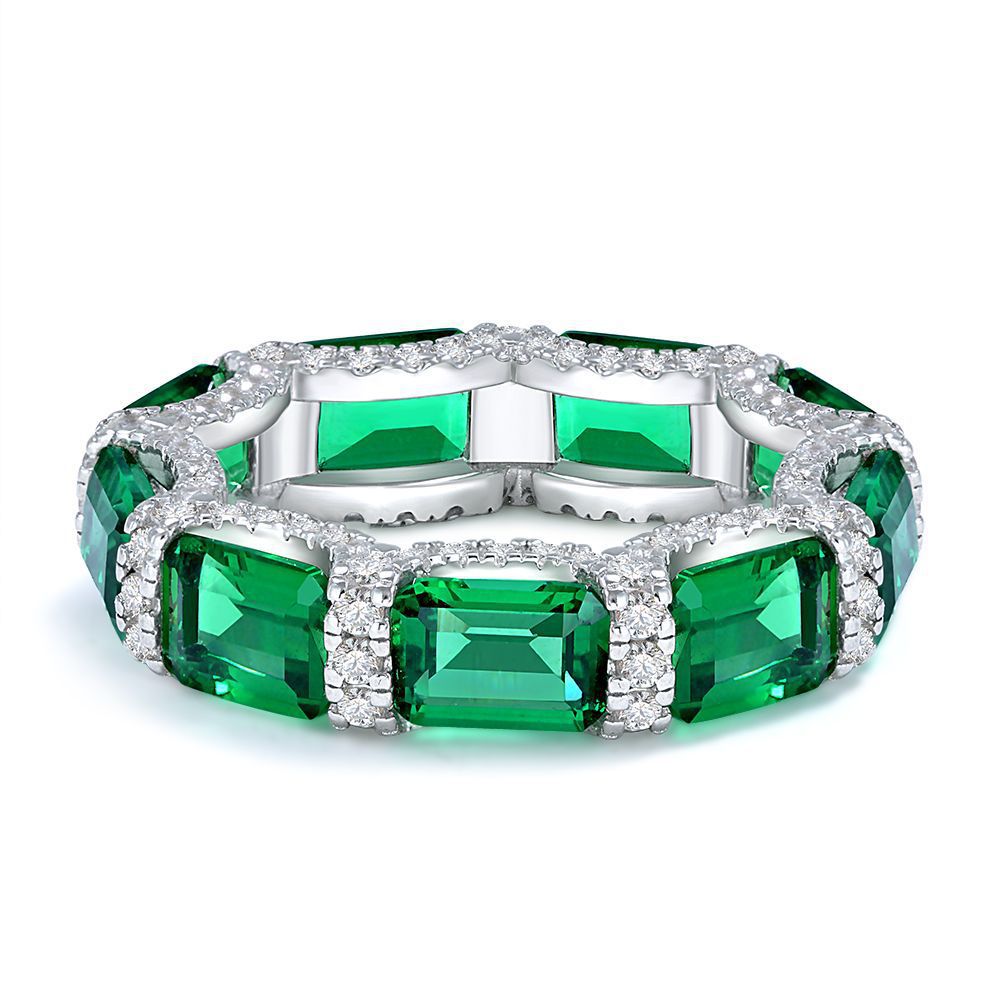 Vintage emerald hot sale eternity ring