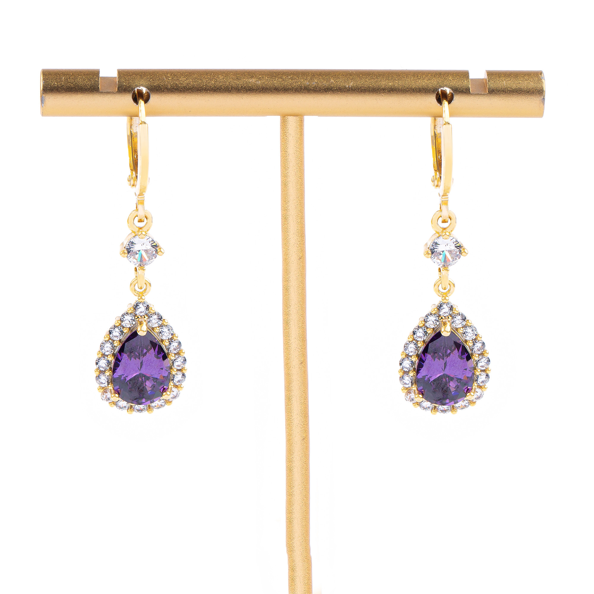 🌊SUMMER HOT SALE✨PURPLE ZIRCON DROP SHAPE EARRINGS