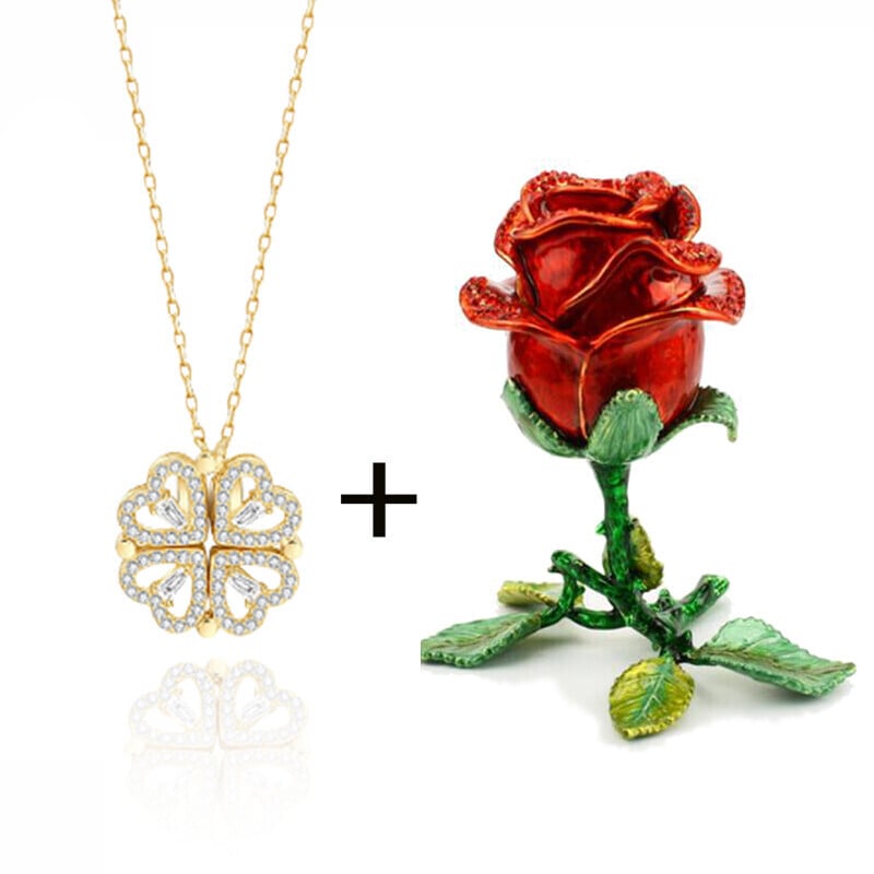 Mother's Day Sale 50% OFF⇝💓Four Leaf Heart Shape Lucky Necklace