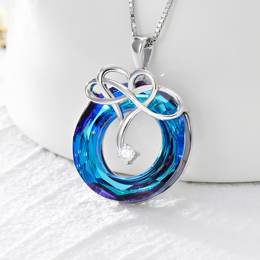 For Daughter - I Love You until Infinity Runs Out Crystal Infinity Necklace