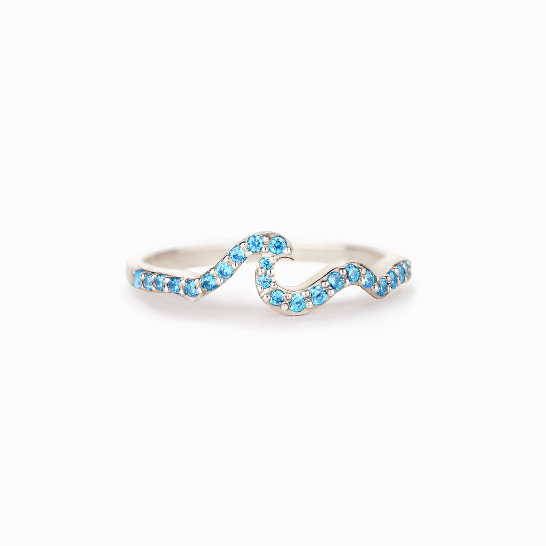 Life Is Like The Ocean Pavé Wave Ring