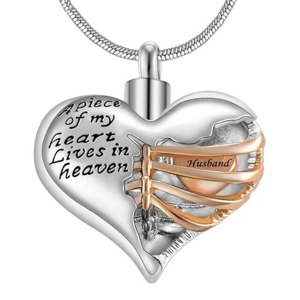 ❤️A Piece Of My Heart Lives In Heaven - Chain and Urn Pendant