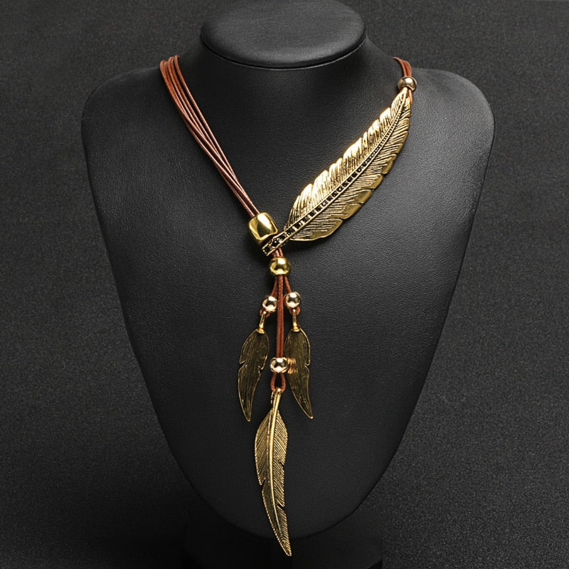 NATIVE FEATHER WOMEN'S NECKLACE