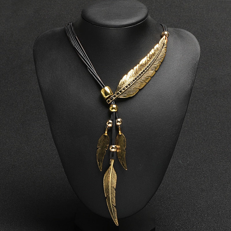NATIVE FEATHER WOMEN'S NECKLACE