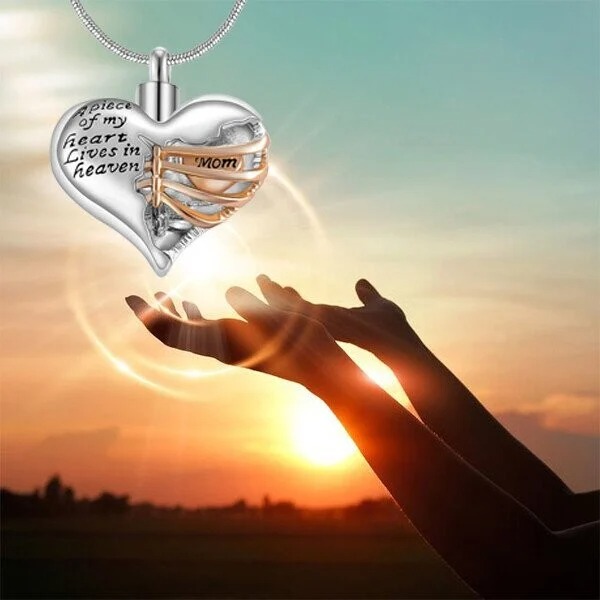 ❤️A Piece Of My Heart Lives In Heaven - Chain and Urn Pendant