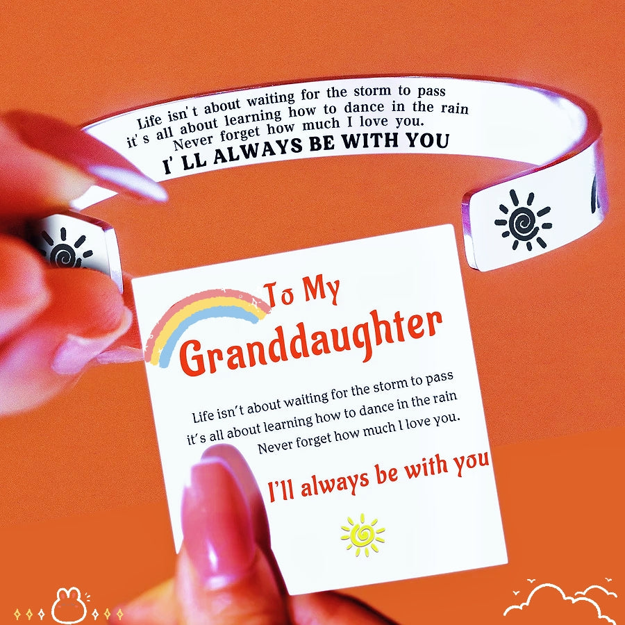 For Granddaughter - I'll Always Be There For You Wave Cuff Bracelet