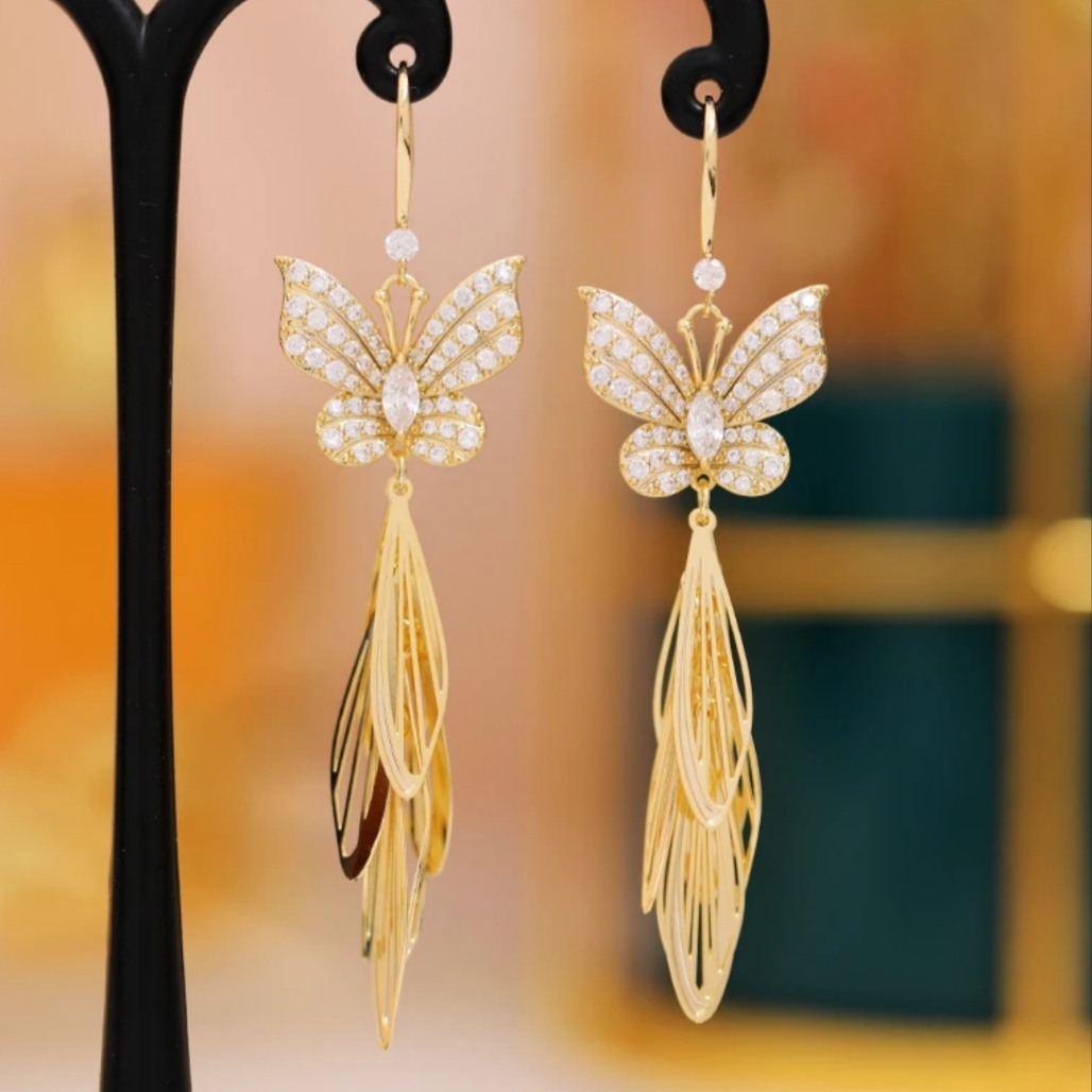 💐Mother's Day Pre-Sale💝- Butterfly Wing Tassel Earrings