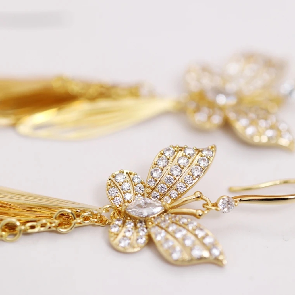 💐Mother's Day Pre-Sale💝- Butterfly Wing Tassel Earrings