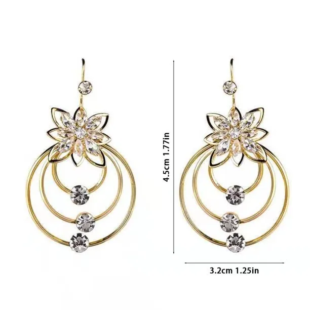 💐MOTHER'S DAY PRE-SALE💝ITALIAN STYLE CRYSTAL LOTUS HOOP EARRINGS