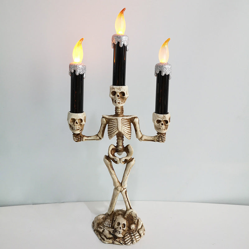 Halloween Skull Candle Holder Light
