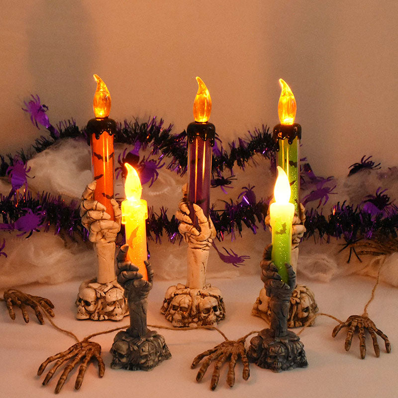 Halloween Skull Candle Holder Light