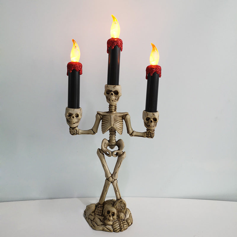 Halloween Skull Candle Holder Light