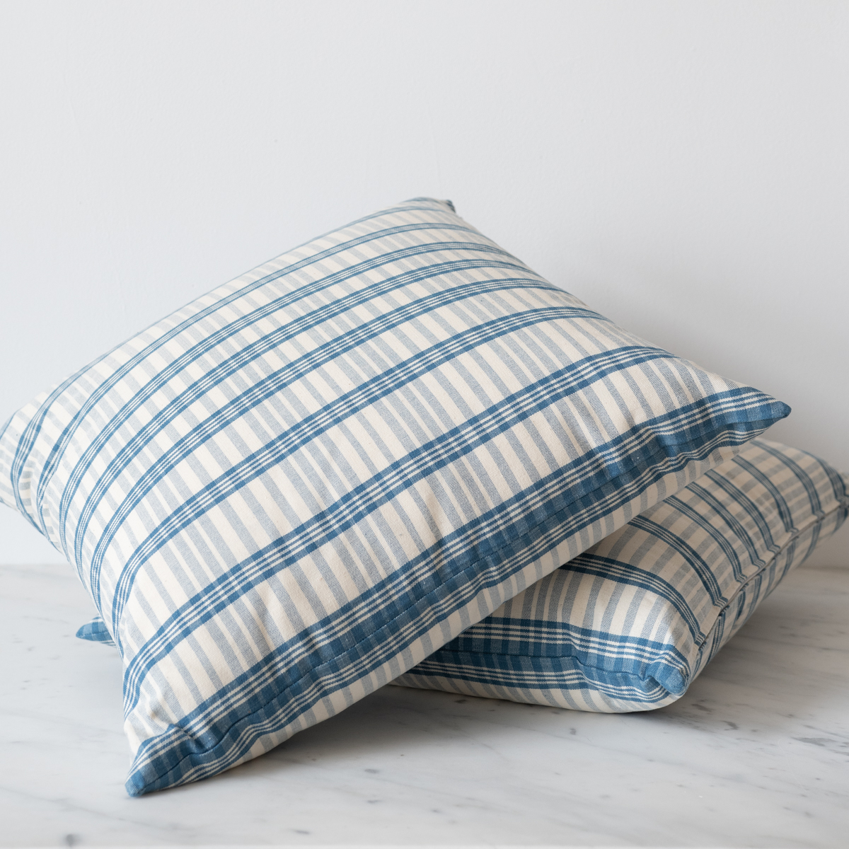 indigo plaid cushion with insert 