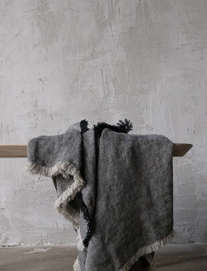 basket weave linen throw