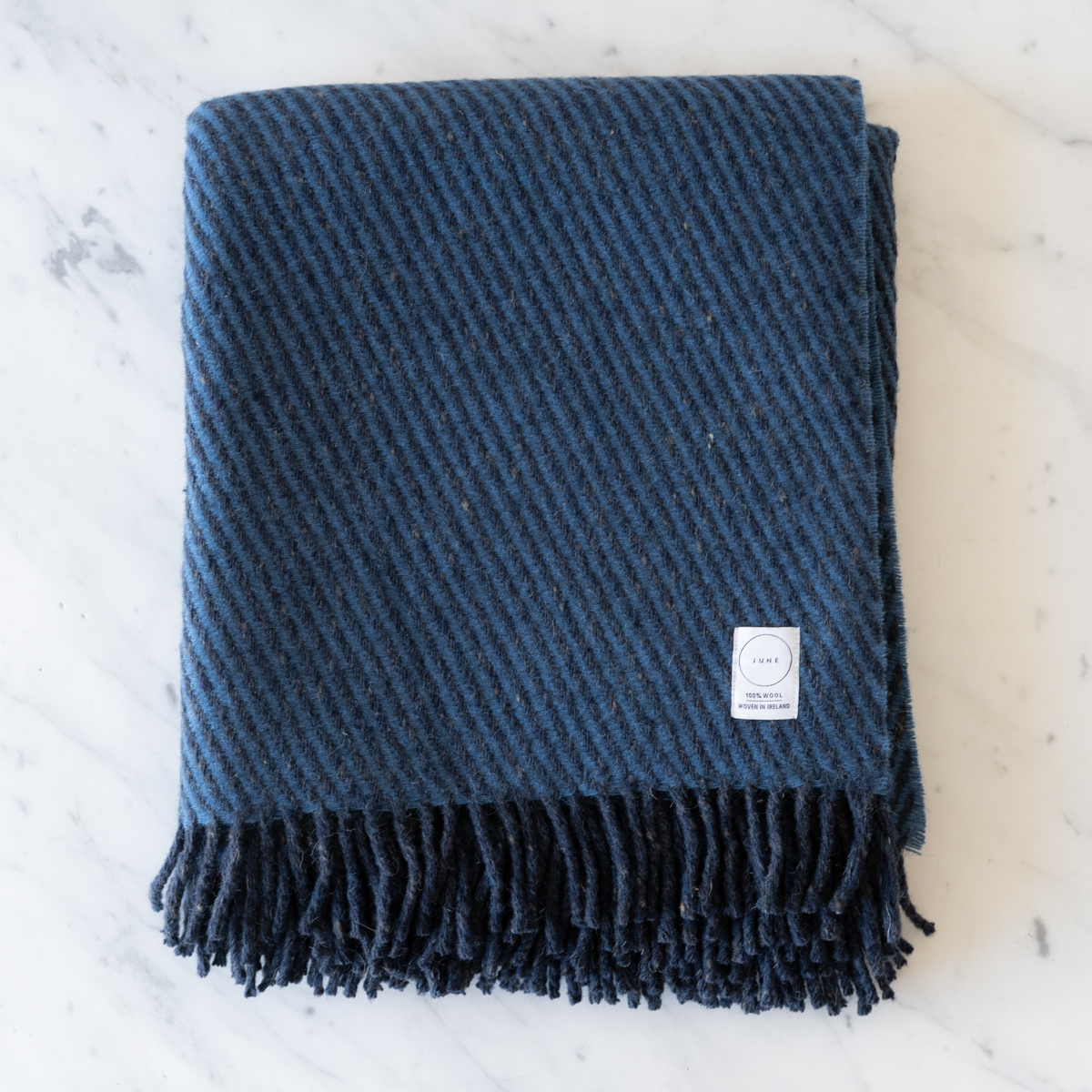JUNE wool blanket – blue ashes