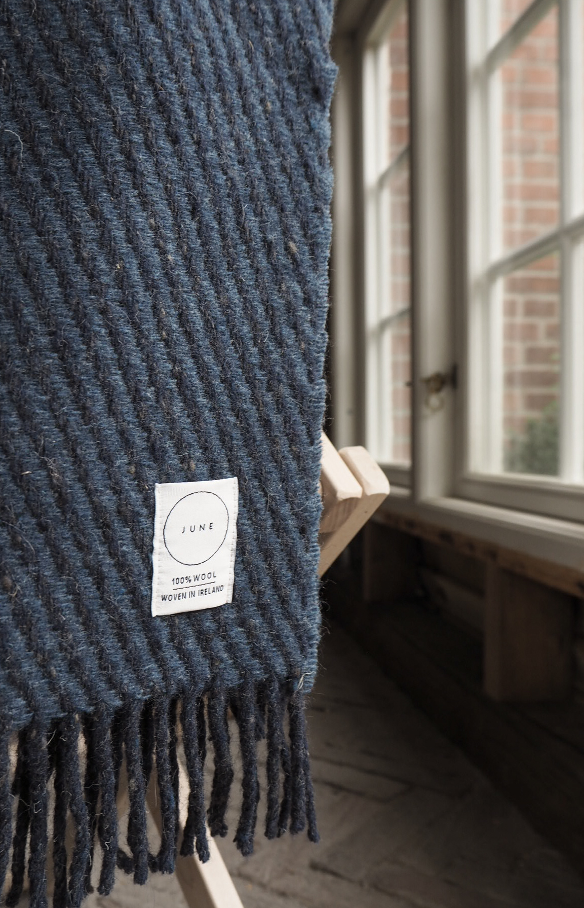 JUNE wool blanket – blue ashes