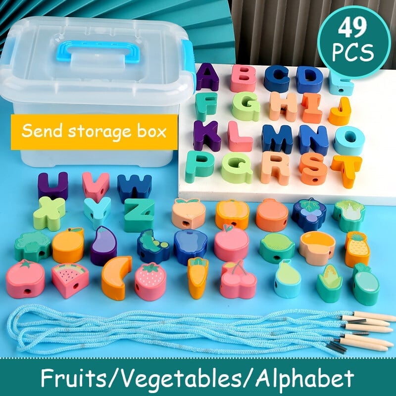 🎄Last Day 40% OFF - Educational Lacing Beads (106 PCS & 🎁Send storage box)
