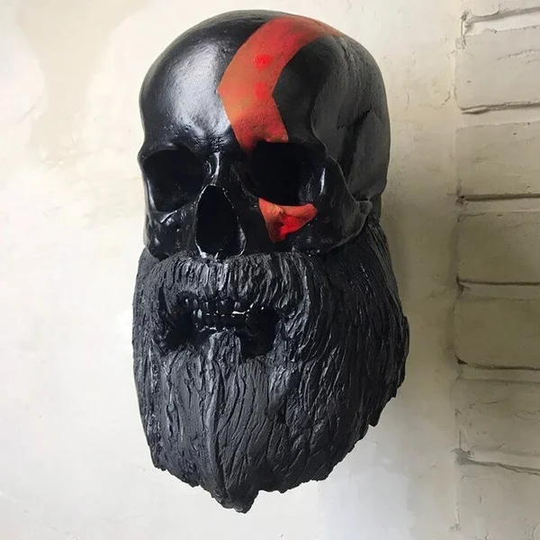 Motorcycle Skull Helmet Holder with Beard（🎁Christmas gift for riders）