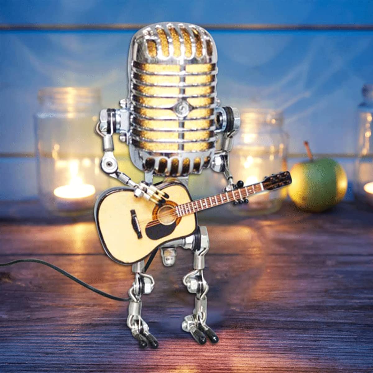 New Year's Sale🔥LAST DAY 50% OFF🎁Vintage Metal Microphone Robot Desk Lamp🎸