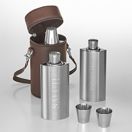 Men Gift-Down The Hatch Travel Flask Set