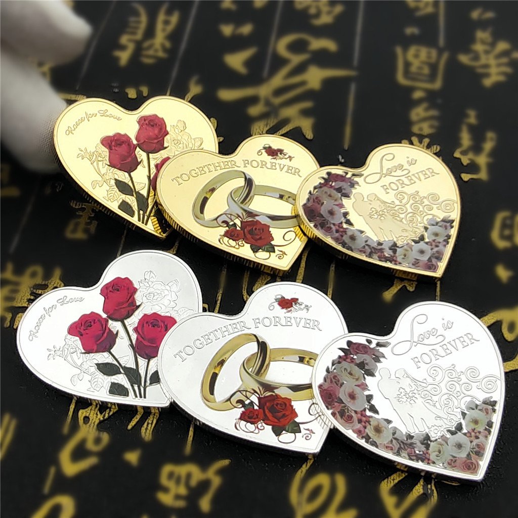 Heart Shaped Rose Coin "I Love You" in 52 Languages