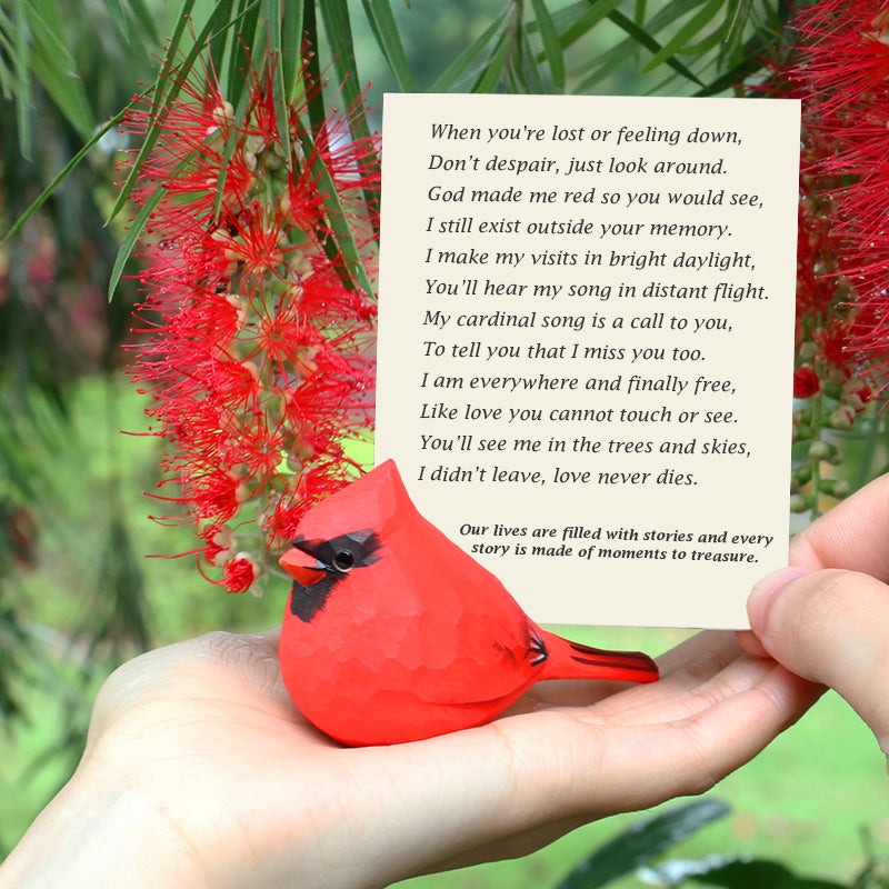 Cardinal Handmade Wood Carving