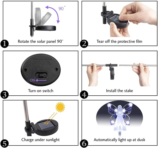 【LAST DAY -50% OFF】Waterproof 👼 Solar Angel lights