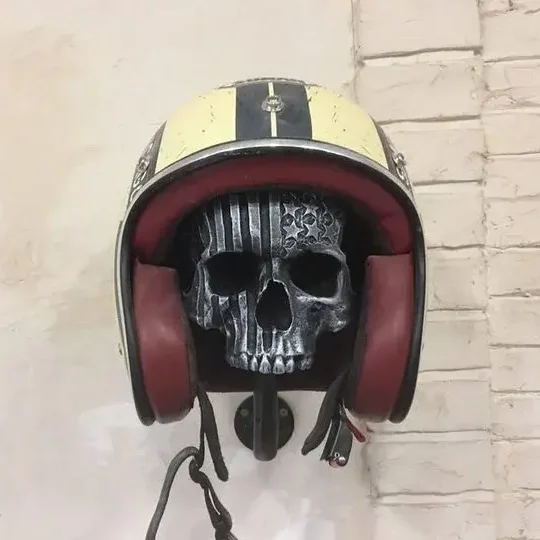 Motorcycle Skull Helmet Holder with Beard（🎁Christmas gift for riders）
