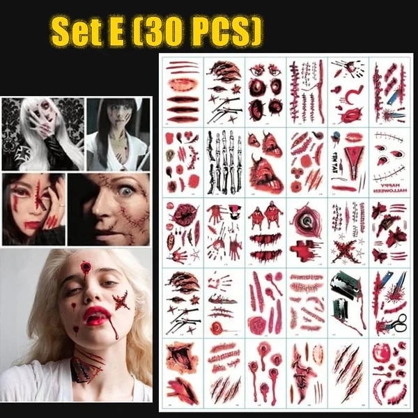 🎃HALLOWEEN PRE SALE 49% OFF😈Halloween Prank Makeup Temporary Tattoo