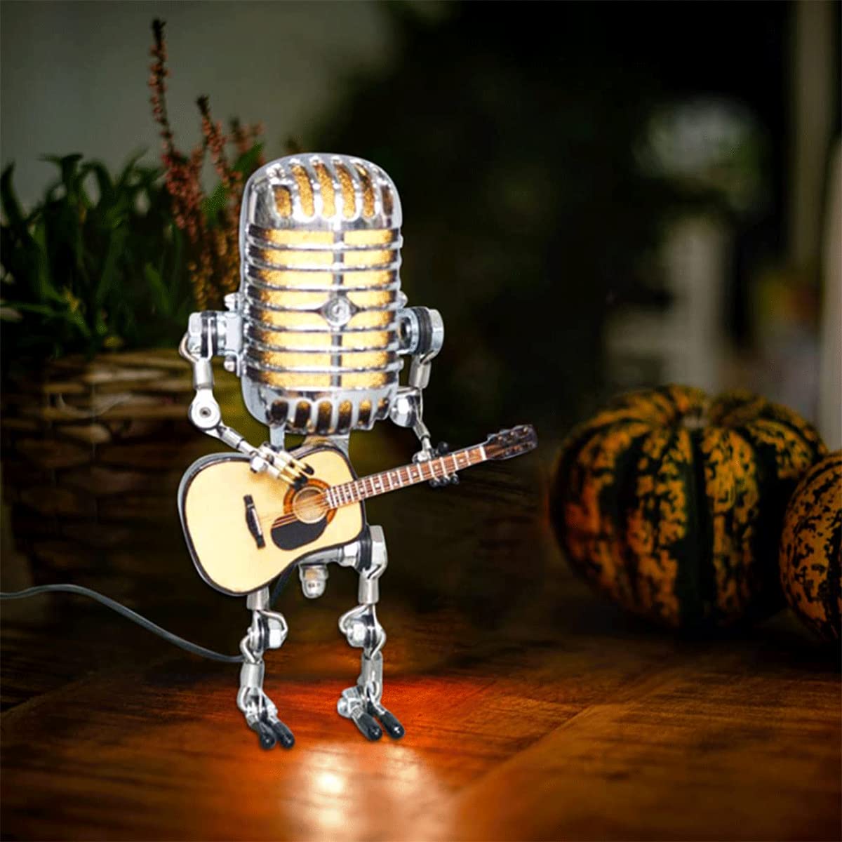 New Year's Sale🔥LAST DAY 50% OFF🎁Vintage Metal Microphone Robot Desk Lamp🎸