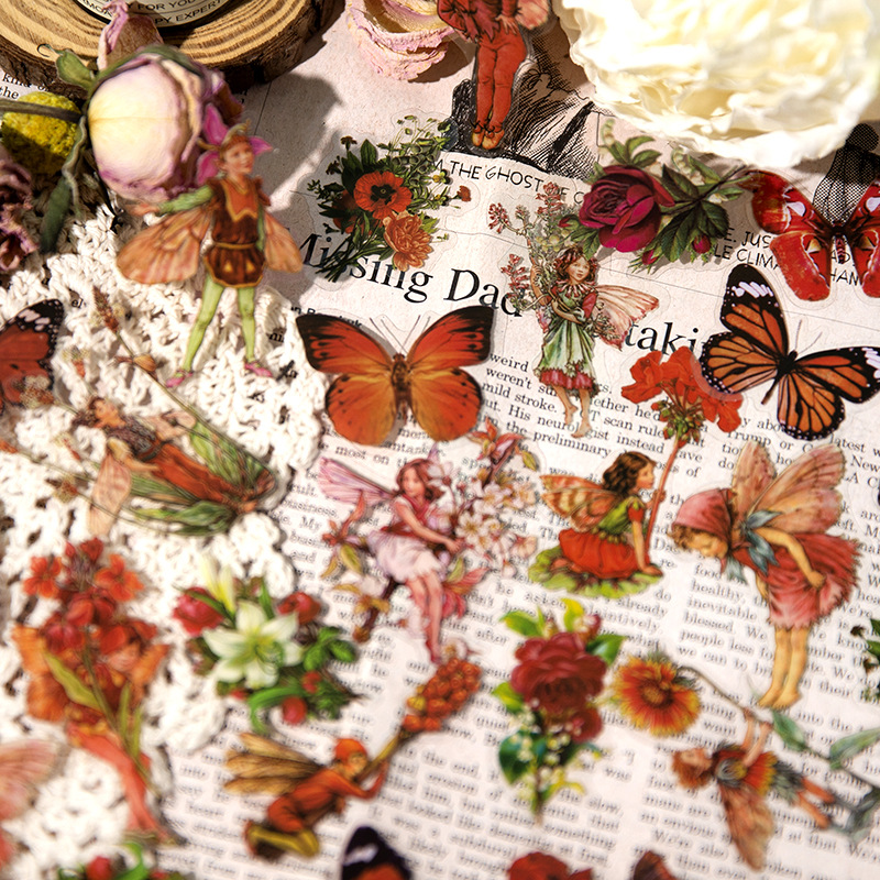45pcs/box Fairy Butterfly Waterproof Stickers
