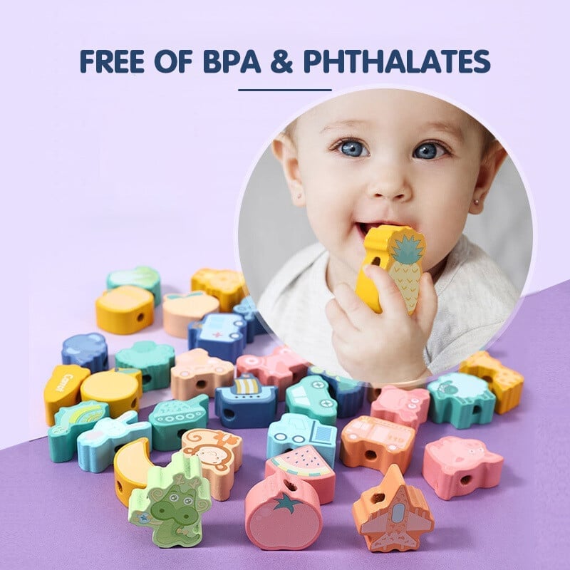 🎄Last Day 40% OFF - Educational Lacing Beads (106 PCS & 🎁Send storage box)