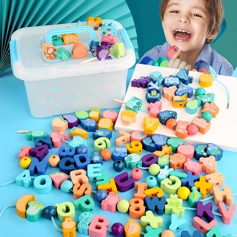 🎄Last Day 40% OFF - Educational Lacing Beads (106 PCS & 🎁Send storage box)