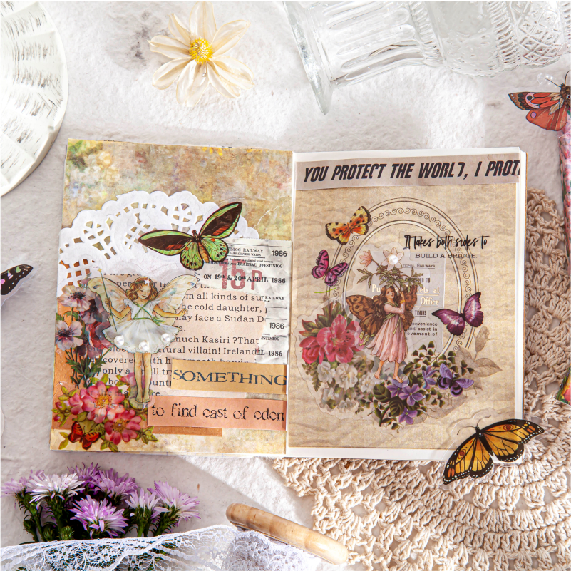 45pcs/box Fairy Butterfly Waterproof Stickers