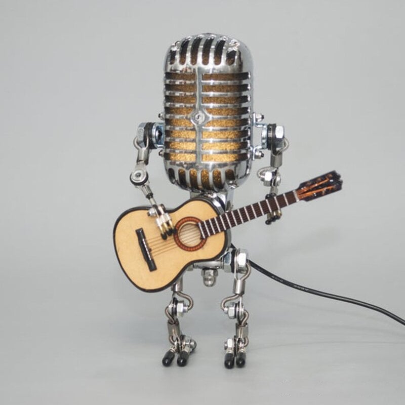 New Year's Sale🔥LAST DAY 50% OFF🎁Vintage Metal Microphone Robot Desk Lamp🎸