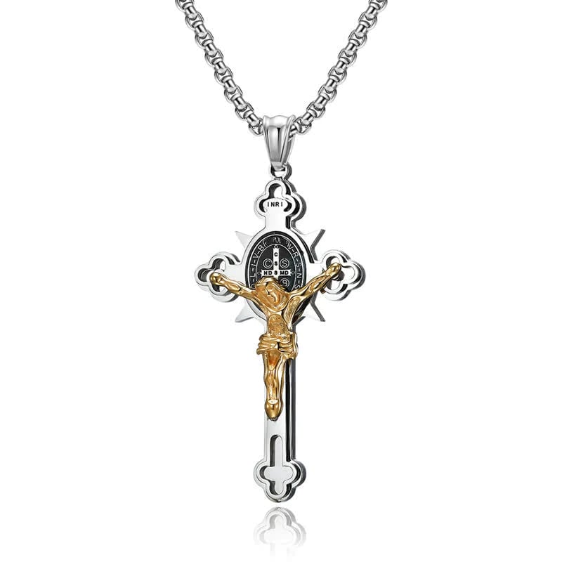 🙏LAST DAY 49% OFF🙏ST.Benedict Protection Cross Power Pendant Necklace