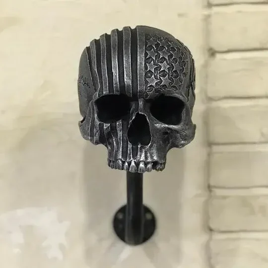 Motorcycle Skull Helmet Holder with Beard（🎁Christmas gift for riders）