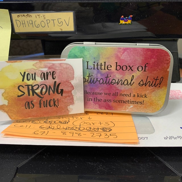 Little Box of Funny Positive Motivation Cards(1 Set of 20 Sheets)