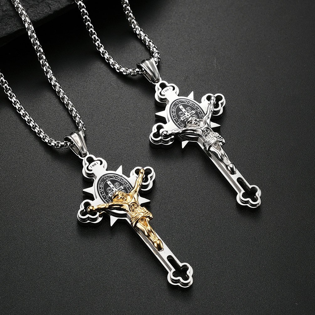 🙏LAST DAY 49% OFF🙏ST.Benedict Protection Cross Power Pendant Necklace