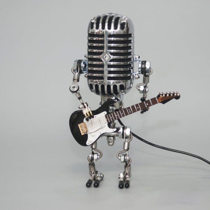 New Year's Sale🔥LAST DAY 50% OFF🎁Vintage Metal Microphone Robot Desk Lamp🎸