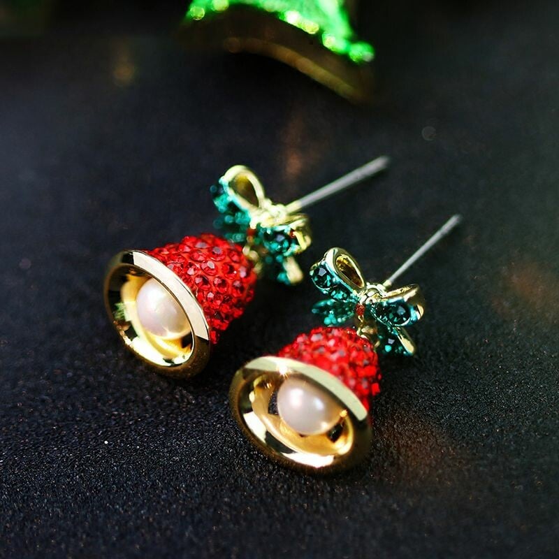 Wind chime rhinestone earrings