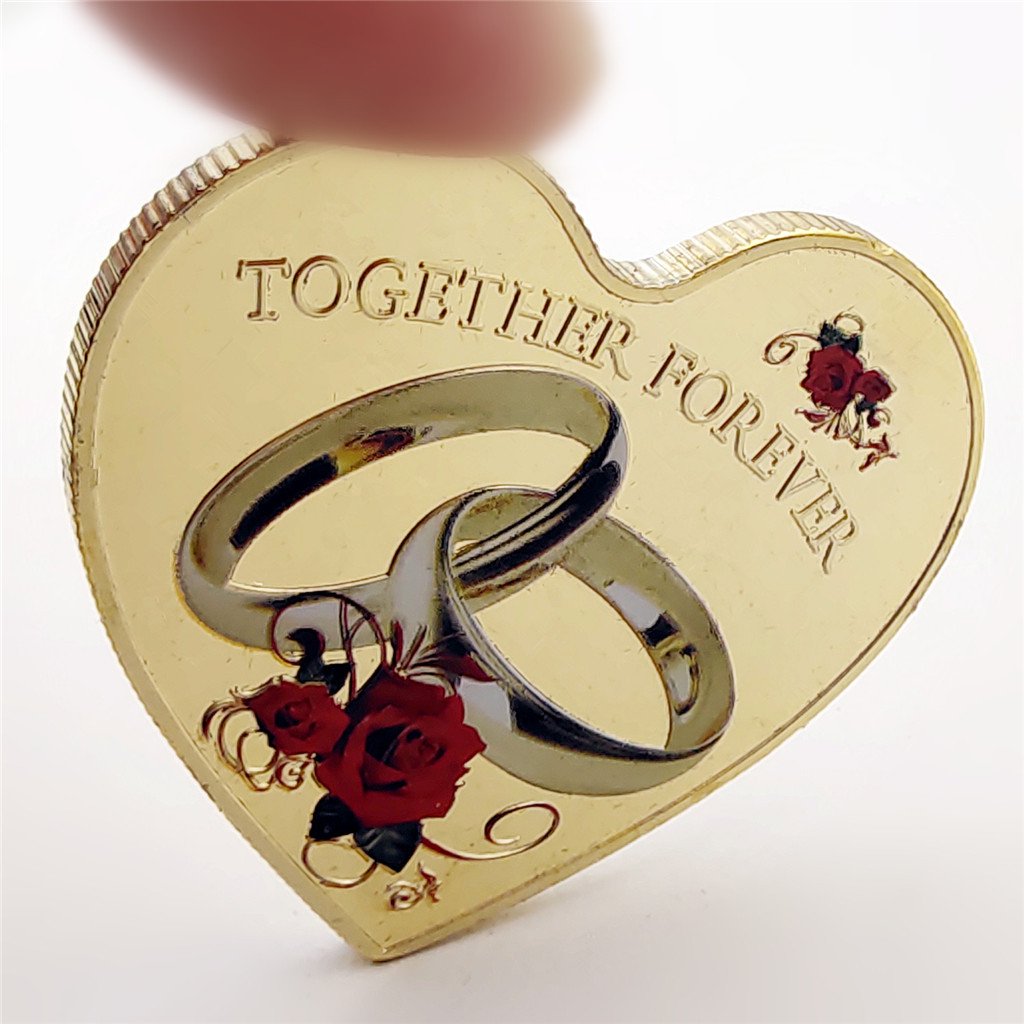 Heart Shaped Rose Coin "I Love You" in 52 Languages