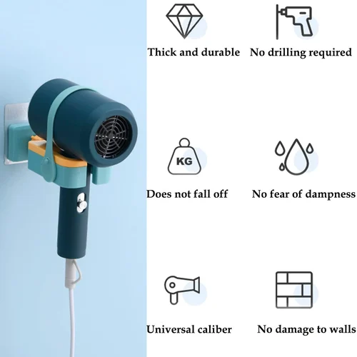 Rotatable Wall Mounted Hair Dryer Holder