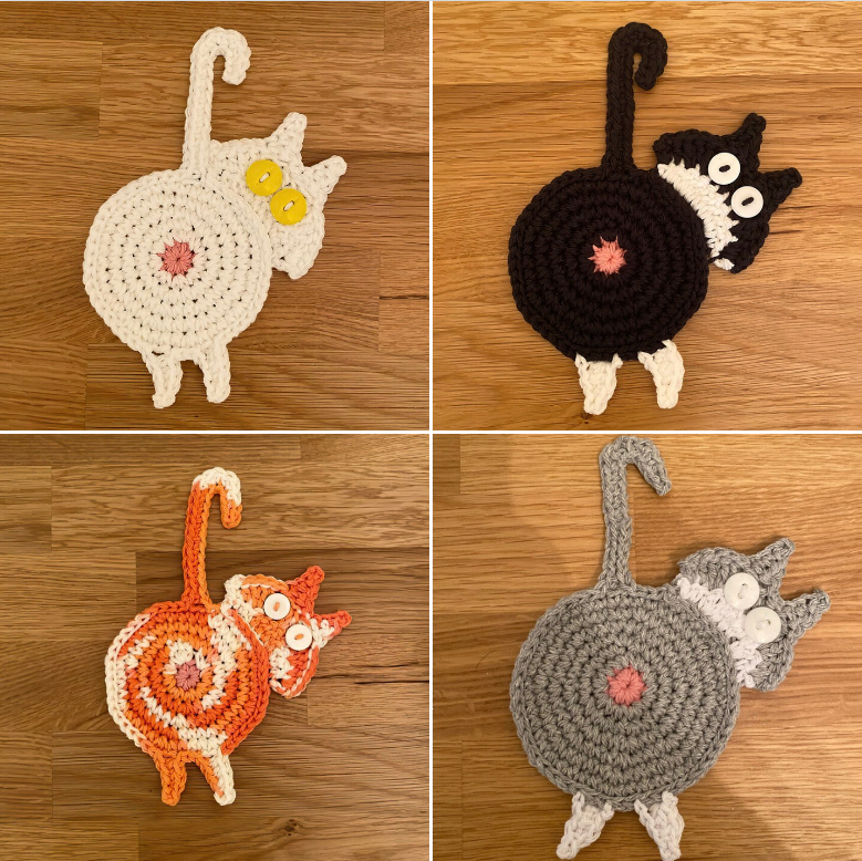 🔥Hot Sale -🐱Cute Cat Butt Coasters-Buy 3 Get 1 Free🎉