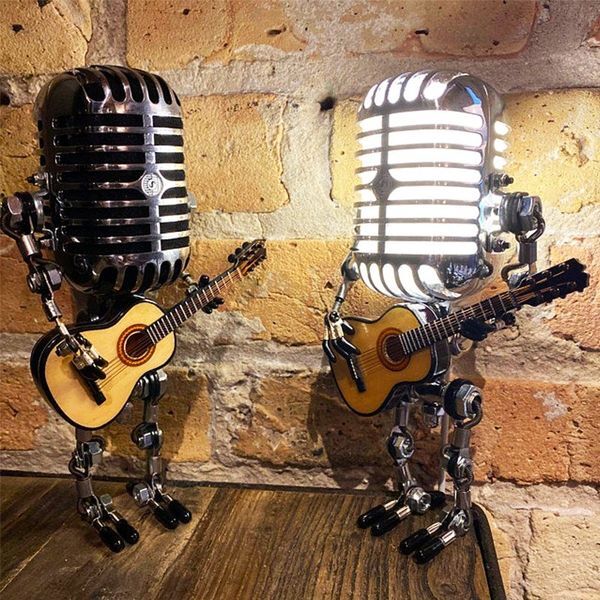 New Year's Sale🔥LAST DAY 50% OFF🎁Vintage Metal Microphone Robot Desk Lamp🎸