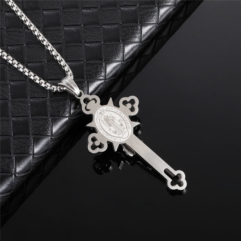 🙏LAST DAY 49% OFF🙏ST.Benedict Protection Cross Power Pendant Necklace