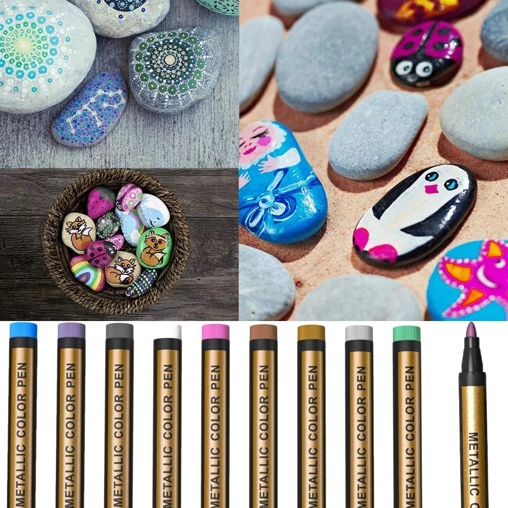 Metallic Marker Pens, Paint Pens For Rock Painting, Scrapbooking