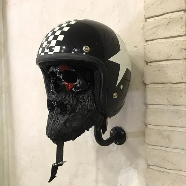 Motorcycle Skull Helmet Holder with Beard（🎁Christmas gift for riders）