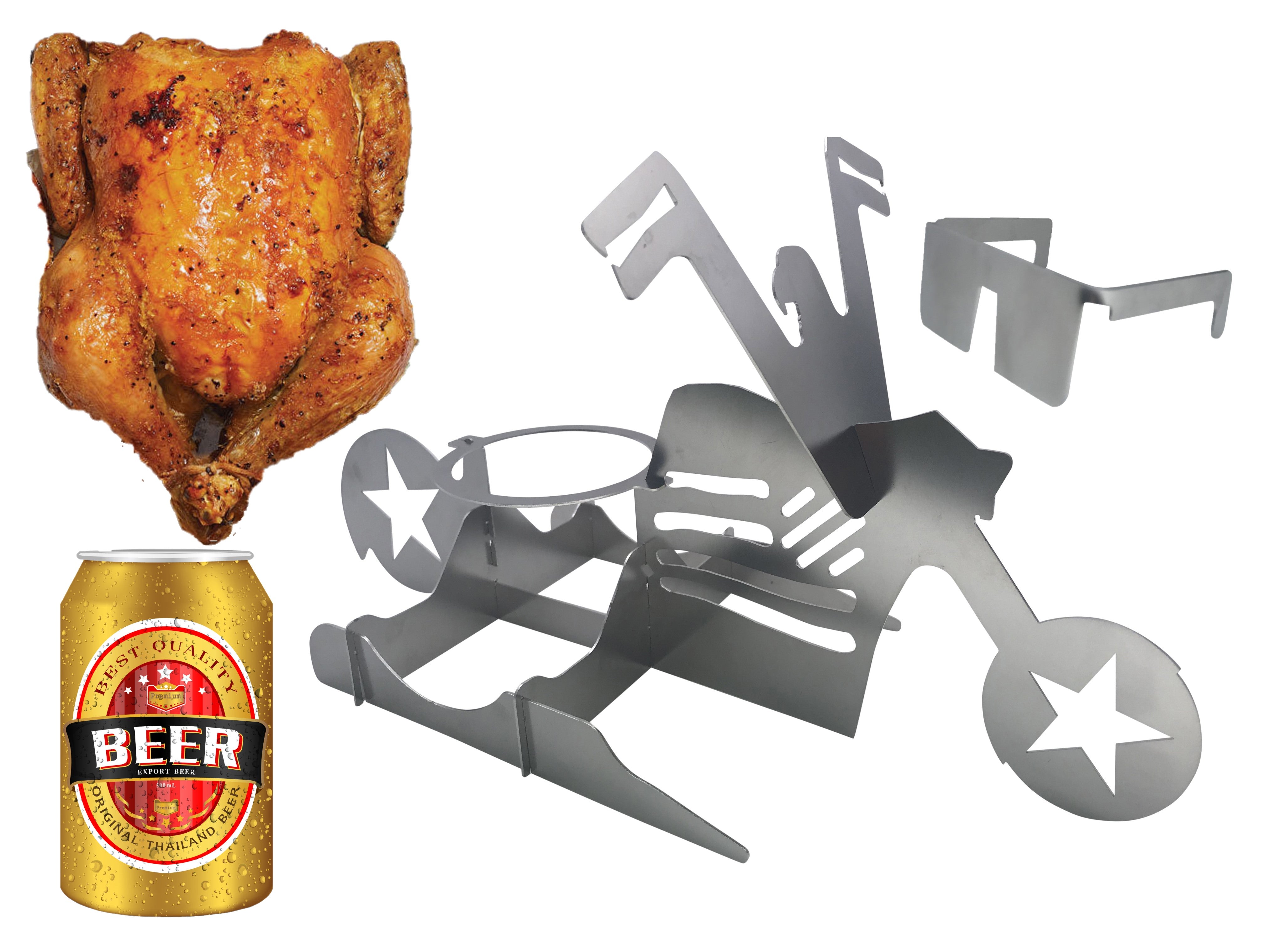 Thanksgiving Gift Merica Biker  Chicken Beer Stand