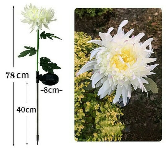 LAST DAY 50% OFF - SPRING ARTIFICIAL Chrysanthemum SOLAR GARDEN STAKE 